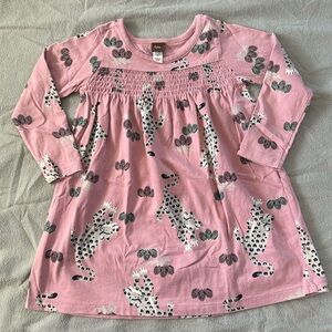 Tea collection pink dress with snow leopards!